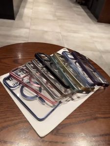 Kasus Telepon Desert Titanium 6D Plating Magnetic untuk iPhone 16 Pro Max 11 12 13 14 15 Pro Max 16 Plus Soft Casing Shockproof Cover