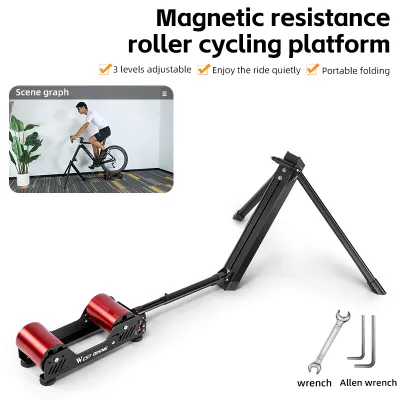 WEST BIKING Bike Rollers Adjustable Bike Trainer Stand Foldable Indoor Cycling Bicycle Roller with Resistance for MTB Road Bike Exercise