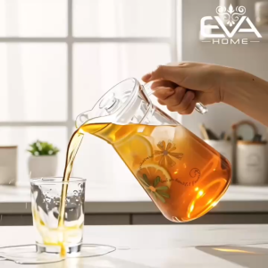 Bộ Bình Thủy Tinh Kèm 6 Ly Deli Glassware Họa Tiết Hoa Daisy Cao Cấp - Hàng Chính Hãng