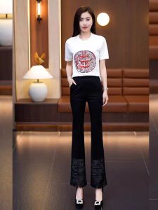 White Pure Cotton Straight Leg Jeans Womens Autumn Narrow Version Casual Wide Leg Pants High Waist Cotton Stretch Denim