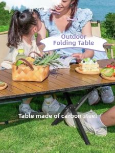 LINSI | Portable Carbon Steel Folding Table Set for Camping Picnic