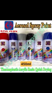 KING SFON Aerosol Spray Paint Solid Colors Acrylic Spray Paint Different Color Thermoplastic Acrylic Resin Quick Drying