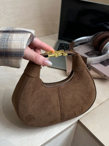 Retro Suede Womens Crossbody Bag Handbag Shoulder Bag Underarm Bag Fashionable Versatile Autumn 2025 New Style High-End Feeling