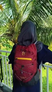 Tas Gunung lipat hitam abu lipat Anti air-011eXseVen 17liter-tas lipat outdoor waterproof Tas hiking Tas mudik Gratis ongkir