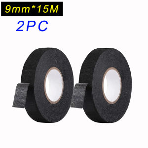 2pcs/30M High Temp Wire Harness Wrapping Tape Self-Adhesive Automotive Wiring Harness Fabric Tape for Car Noise Damping