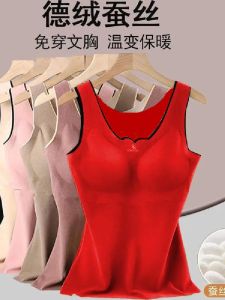 เสื้อกั๊กผ้าขนแกะหนาแบบสวมหัวสำหรับผู้หญิง เสื้อเชิ้ตทรงหลวม แขนยาว ปกติ ฤดูหนาว 2023 ฤดูใบไม้ร่วง เสื้อผ้าทำงาน