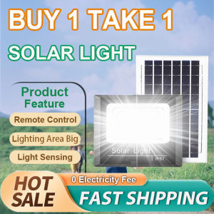 [Beli 1 Gratis 1] 1000W/500W/300W/100W Smart Solar Light LED Solar Lights Outdoor Tahan Air Dengan Remote Control Saklar Otomatis 2023 Baru Ori