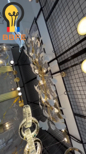 Modern Ginkgo Leaf Crystal Led Chandelier Kitchen Table Dining Living Room Bedroom Bar Gold Branches Hanging Chandelier Light