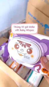 Combo 5 Gói Khăn Ướt Baby Wispes 650g – Không Mùi Không Cồn Mềm Mịn An Toàn Cho Bé