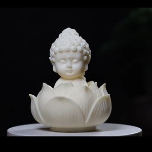 Tượng phật Sakyamuni tọa đài sen cầu bình an để bàn làm việc ôtô trang trí phong thủy