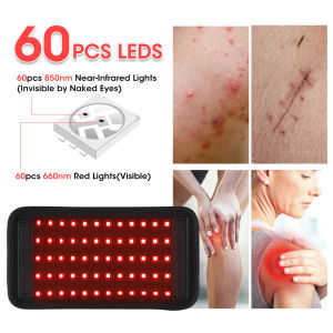 Red Light Therapy Belt Waist Belt Near Infrared Light Therapy 660nm & 850nm LED Red Light Promote Wound Healing Fade Wrinkles and Scars Red Light Skin Rejuvenation To Relax Muscles Pain Relief