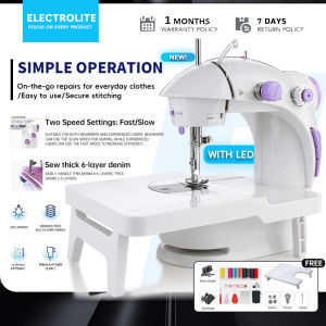 【Malaysia Plug】Portable Mini Sewing Machine 4 in 1 Dual Speed with LED Light/ Mesin Jahit Mini/ Mesin Jabit Portable 缝纫机