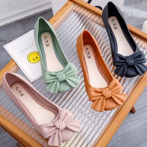 Sepatu Selop Jelly Wanita Terbaru Flat Shoes Pita Lucu Fashion Slip On Korean Style Murah COD SPT-80