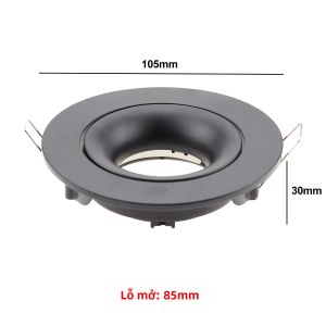JOYINLED GU10 Đèn Downlight Tròn Vỏ Hợp Kim Kẽm Đen Bộ Khung Gắn Âm Trần Để Thay Thế Đèn Chiếu Điểm Trên Trần Nhà