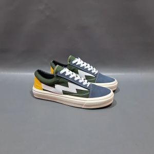 SEPATU REVENGE X STORM PETIR OG PELANGI HIJAU KUNING LIST PUTIH SUEDE 39-43