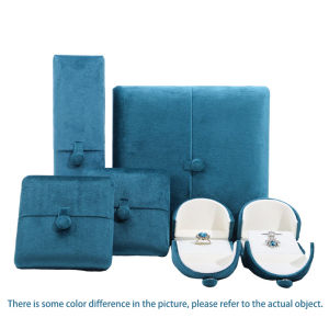 Arched Velvet Double Opening Jewelry Box Snap Ring Earring Packaging Accessory Box