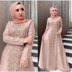 GAMIS MUSLIM AURA /  BRUKAT MEWAH / BAJU LEBARAN / GAUN PESTA / PAKAIAN WANITA / BUSANA MUSLIM