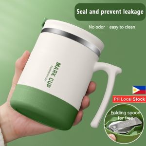 【BUY 1 TAKE 3 Gift】Thermal Coffee Mug With Spoon Double Wall Stainless Steel Cold Water Drinks Metal Tumbler Tea Milk Multi Functional Mug Zsfuture