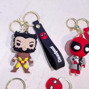 Bandai | New Anime Mutants Deadpool Keychain Movie Superhero villain Doll Pendant Car Key chain Ring Jewelry Gifts Boys Party Gifts Toys