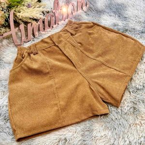 PLUS SIZE Corduroy Women’s High waist TROUSER SHORTS Minimalist Basic shorts