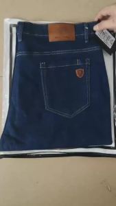Quần Jean Nam Phong Cách Cổ Điển Dáng Regular Cạp Cao Chất Liệu Denim Co Giãn Màu Đen Xanh Size 30-40 Phù Hợp Mọi Mùa