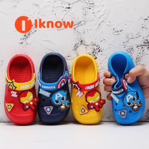 I know Disney Themed Iron Man & Captain America Kids Crocs - Summer Indoor Anti-Slip Cartoon Baby Beach Clogs for Toddlers