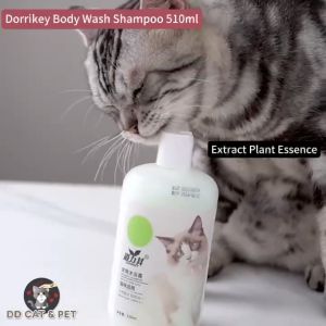 Dorrikey Natural Citrus & Mint Cat Shampoo 510ml - Flea & Mite Protection Brightening & Itch Relief for All Cats & Kittens