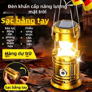 Đèn Lồng Trại Dùng Tay Quay Sạc Năng Lượng Mặt Trời