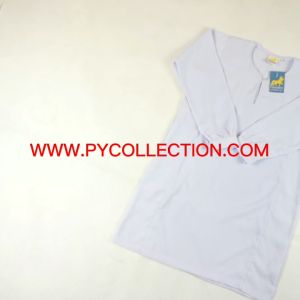 Pu011 - Baju Sekolah Jenama President - Baju Kurung Cekak Eco Silk (Koshibo Grade a) Putih Nila