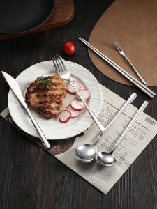 304 Stainless Steel Fork Dining Utensils Pasta Fork Rice Fork Soup Fork Main Course Fork Home Use Instant Noodles Fork