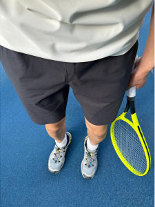 Black Ice Silk Quick Dry Sports Shorts Mens Summer Running Fitness Cool Feeling Four-Fifths Straight Leg Mid-Length Pants