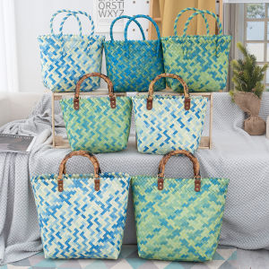 กระเป๋าถือไผ่ป่าแบบใหม่ปี 2025 กระเป๋าถือไผ่ป่าแบบย้อนยุคทำด้วยมือ กระเป๋าถือแบบสะพายไหล่ข้างเดียวสำหรับไปเที่ยวปิกนิก