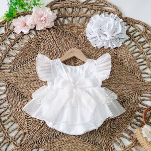 (3-12kg) Body Váy Nơ Lưng Trắng NHÍM XÙ KIDS Cho Bé Gái Chất Boi Nhật Phối Ren B053