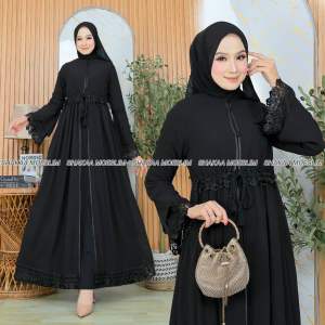 ZAHIYA ABAYAABAYA HITAM MEWAH ABAYA TURKEY TERBARU BUSUI FRIENDLY SIMPLE ELEGANT GAMIS REMAJA