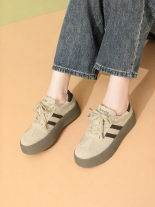 Height Increasing Lace-up Colorblock College Style Shoes