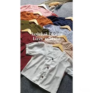 Key - 0377 LIZZY Top XL Wolfis Premium Kancing Hidup / Blouse Kerah V Kancing Wolfis Premium Wanita