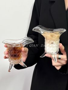 ถ้วยเหล้าโบราณแบบแก้วทรงเจ้าชาย ถ้วยเหล้าสไตล์ย้อนยุคสำหรับใช้ในบ้าน ถ้วยนมโบราณ ถ้วยเหล้าแบบโบราณ