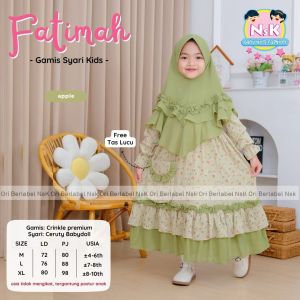 FATIMAH DRESS SET KIDS SETELAN DRESS DAN HIJAB ANAK BY NSK KIDS