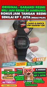 CASIO ORIGINAL - CASIO G-SHOCK - DW-5600HR-1DR - Digital - Multifungsi - MEN - Rubber - Hitam - JD18