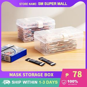 【Large Capacity】Portable Medicine & First Aid Storage Boxes with Handle Dustproof Transparent Mask Cosmetics Storage Organizer
