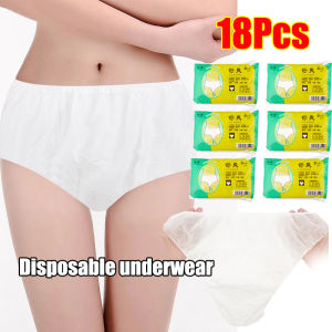 6/18Pcs Disposable Briefs Non Woven Fabric Mid Waist Design Skin Friendly Breathable Healthy Panties for Hotel SPA Everyday Salon Ladies