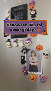 Nam châm hít dán trang trí tủ lạnh One E mẫu dễ thương chủ đề bí ngô Halloween
