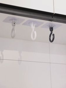 Móc Nhựa Xoay 360˚ Cỡ Lớn Dán Tường Trần Nhà Hình Lưỡi Câu Đa Năng