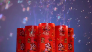 2026 New Fireworks bubble machine Christmas Gift Decor Full automatic rotation comes with music