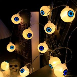 1PC Halloween Eyeball LED Lights Battery Powered Decoration String Lamps Haunted House Bar Holiday Party Spooky Lighting