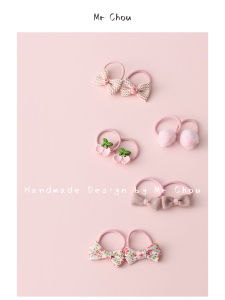 Pink Childrens Hair Ties Baby Hair Bands Non-Damaging Hair Accessories for Girls Cute Small Birdie Hair Ties Infant Elastic Hair Bands