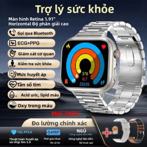 Đồng Hồ Thông Minh Theo Dõi Sức Khỏe Dành Cho Nam Giới - Máy Đo Điện Tâm Đồ (ECG) + Đo Oxy Máu (PPG) Lipid Máu Axit Uric Màn Hình HD Chống Nước Theo Dõi Thể Dục Và Giấc Ngủ