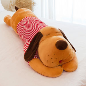 QIAOSHANG | Puppy Soft Plush Stuffed Toy Dog Pillow Sleeping Long Pillow Doll Birthday Gift for Girls