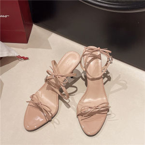IELGY French Gentle Bow Heels Womens Stiletto Sandals