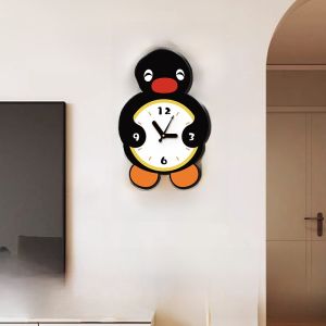 นาฬิกาติดผนังลายการ์ตูนน่ารักสำหรับห้องเด็ก นาฬิกาติดผนังแบบใหม่ปี 2025 ตกแต่งห้องนั่งเล่น ตกแต่งภาพวาด นาฬิกาติดผนัง